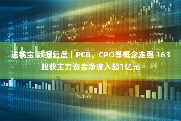 送钱宝 数据复盘丨PCB、CPO等概念走强 163股获主力资金净流入超1亿元