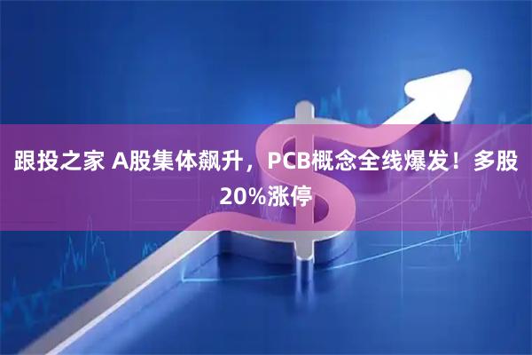 跟投之家 A股集体飙升，PCB概念全线爆发！多股20%涨停