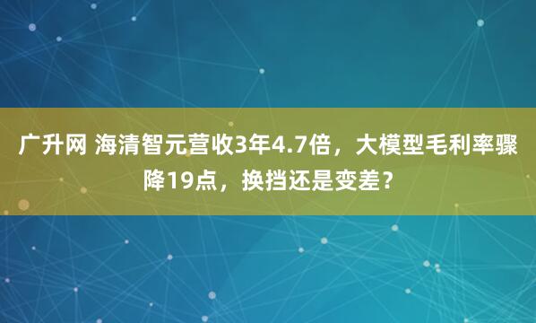 广升网 海清智元营收3年4.7倍，大模型毛利率骤降19点，换挡还是变差？