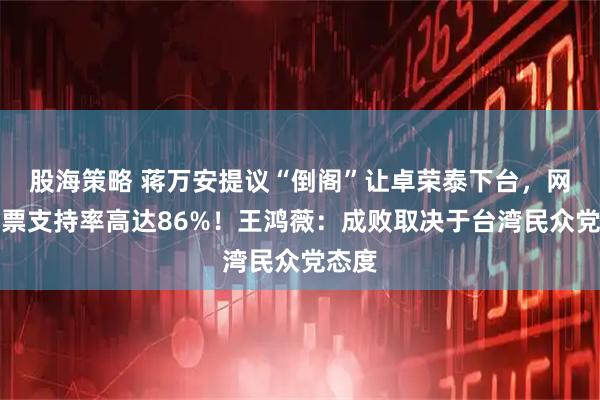 股海策略 蒋万安提议“倒阁”让卓荣泰下台，网络投票支持率高达86%！王鸿薇：成败取决于台湾民众党态度