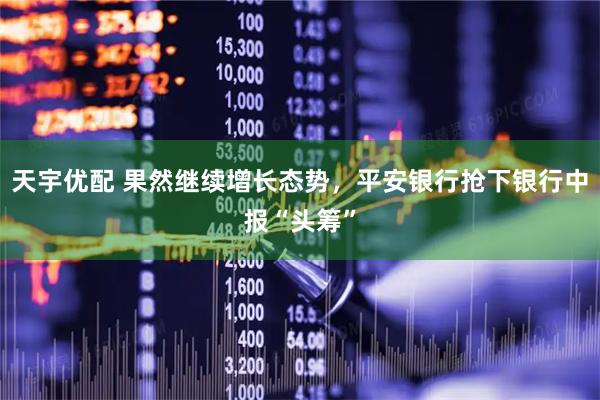 天宇优配 果然继续增长态势，平安银行抢下银行中报“头筹”